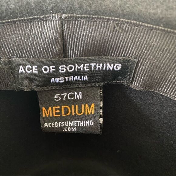 ACE of Something Black Wool Aspen Fedora (Size:Medium) - Picture 4 of 7